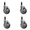 Service Caster 5'' Gray Poly Swivel 1'' Expanding Stem Caster Set with Brake, 4PK SCC-EX20S514-PPUB-TLB-1-4 - alternate 1